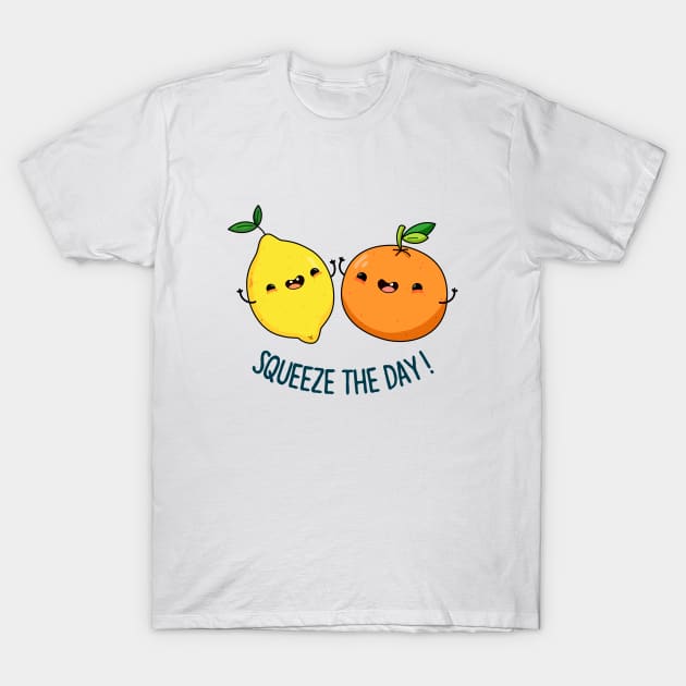 Squeeze The Day Cute Seize The Day Lemon Pun T-Shirt by punnybone